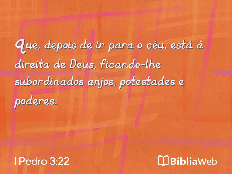 I Pedro 3:22 em imagem para compartilhar