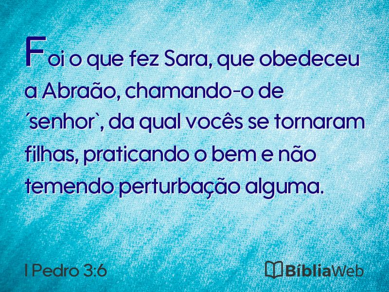 I Pedro 3:6 em imagem para compartilhar