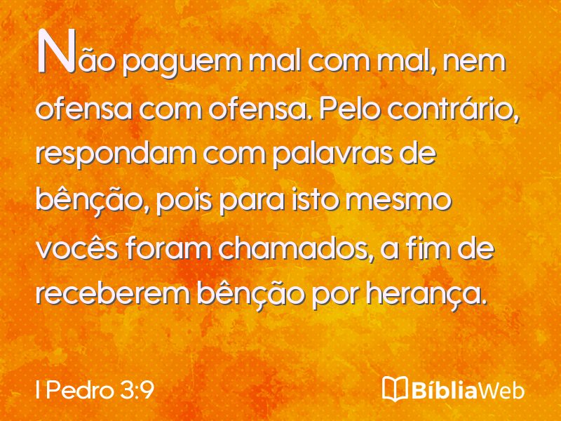 I Pedro 3:9 em imagem para compartilhar