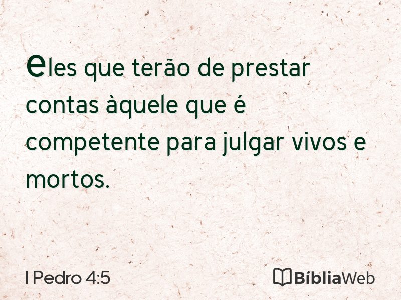 I Pedro 4:5 em imagem para compartilhar