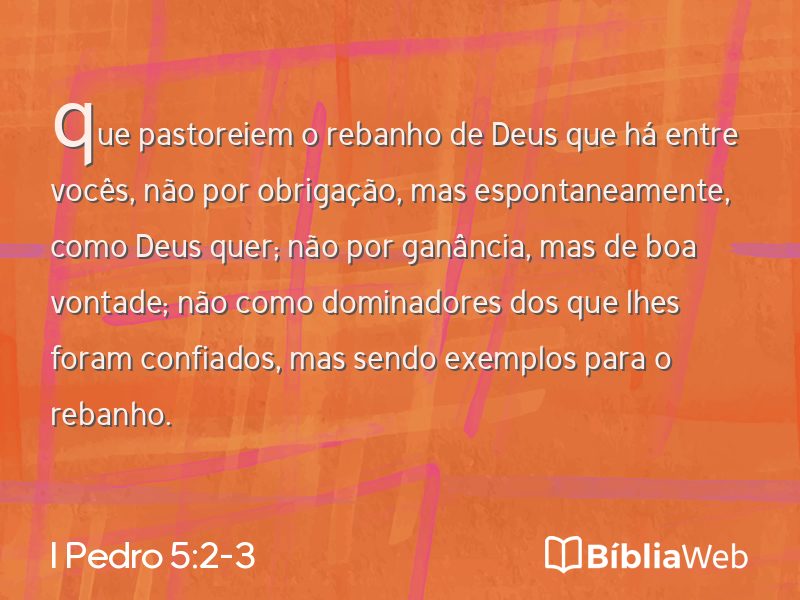 I Pedro 5:2-3 em imagem para compartilhar