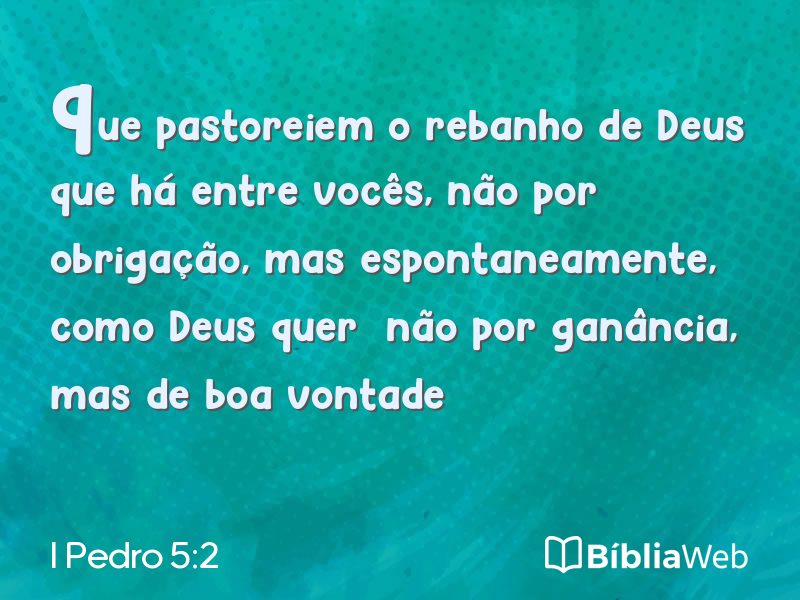 I Pedro 5:2 em imagem para compartilhar