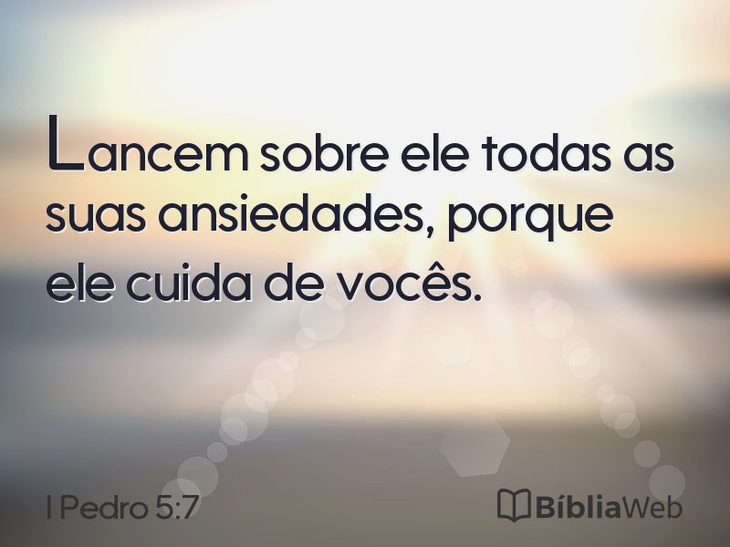 I Pedro 5:7 em imagem para compartilhar