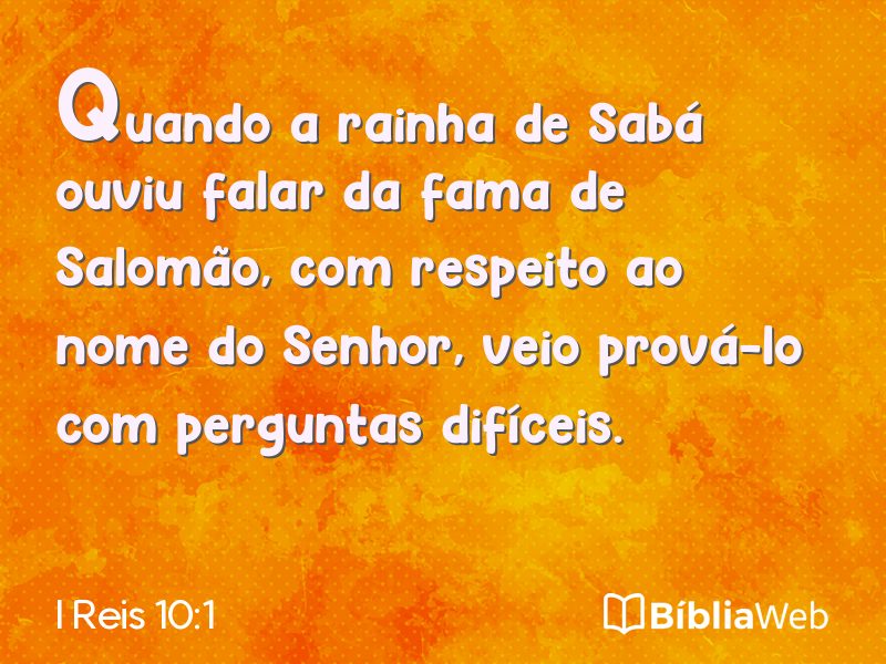 I Reis 10:1 em imagem para compartilhar