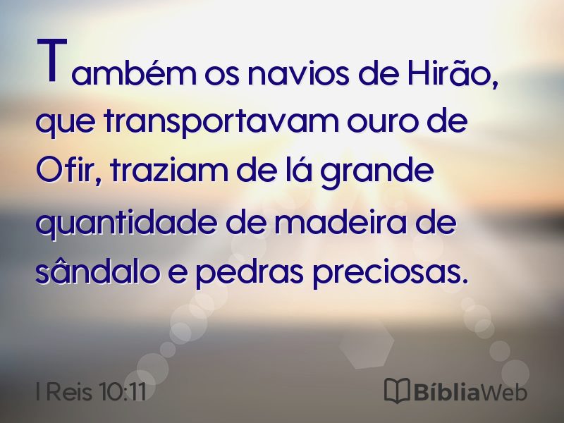 I Reis 10:11 em imagem para compartilhar
