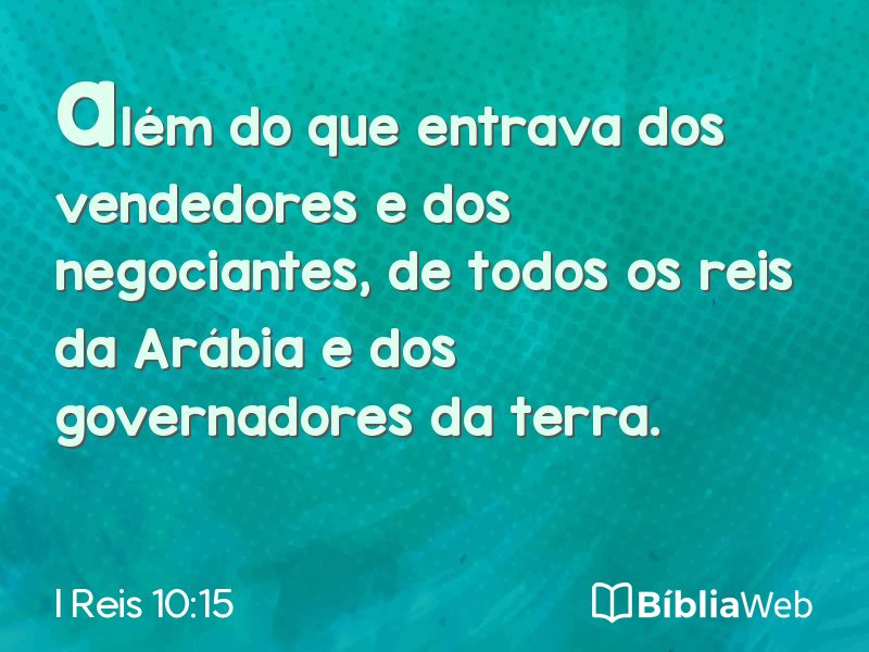 I Reis 10:15 em imagem para compartilhar