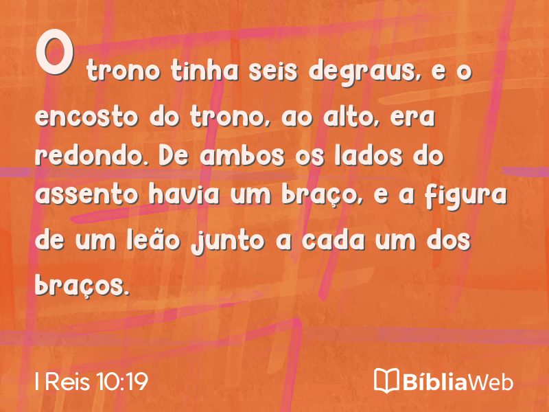 I Reis 10:19 em imagem para compartilhar