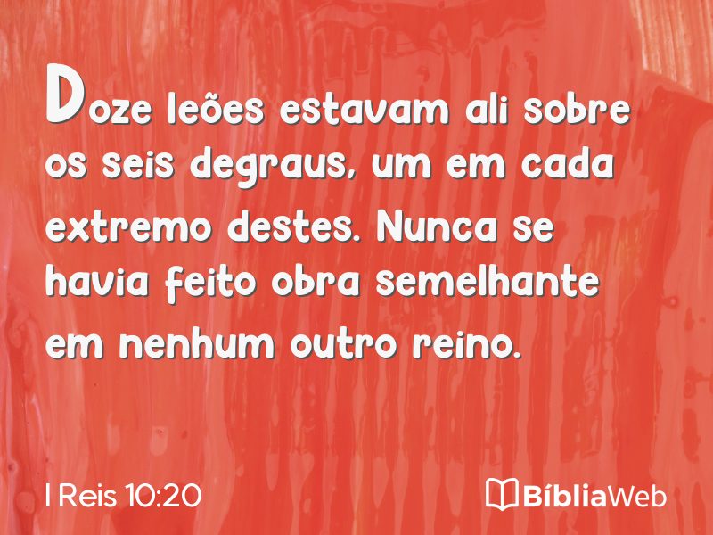 I Reis 10:20 em imagem para compartilhar