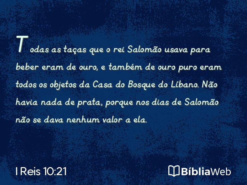 I Reis 10:21 em imagem para compartilhar