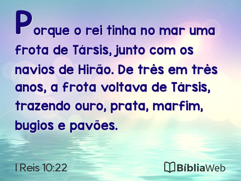 I Reis 10:22 em imagem para compartilhar