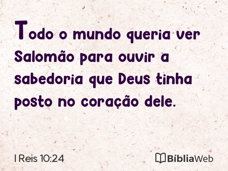 I Reis 10:24 em imagem para compartilhar
