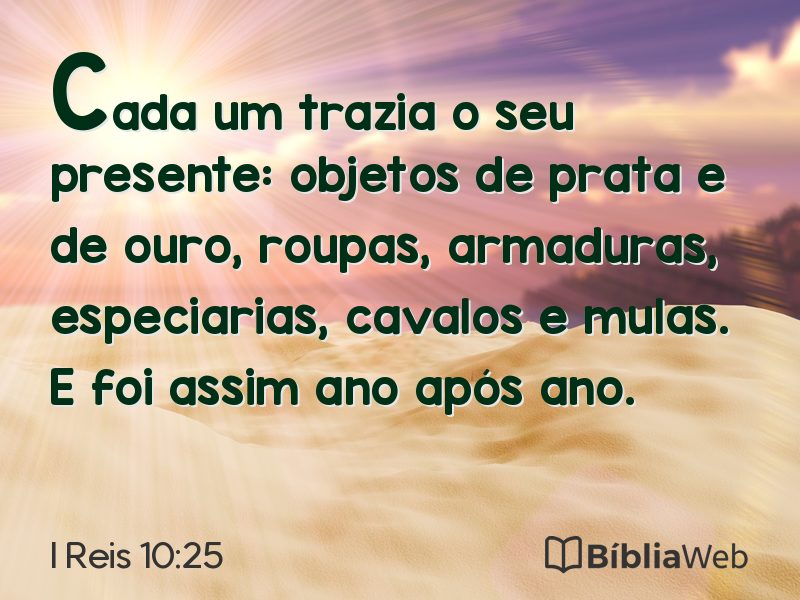 I Reis 10:25 em imagem para compartilhar