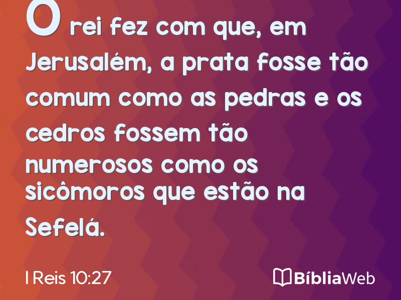 I Reis 10:27 em imagem para compartilhar