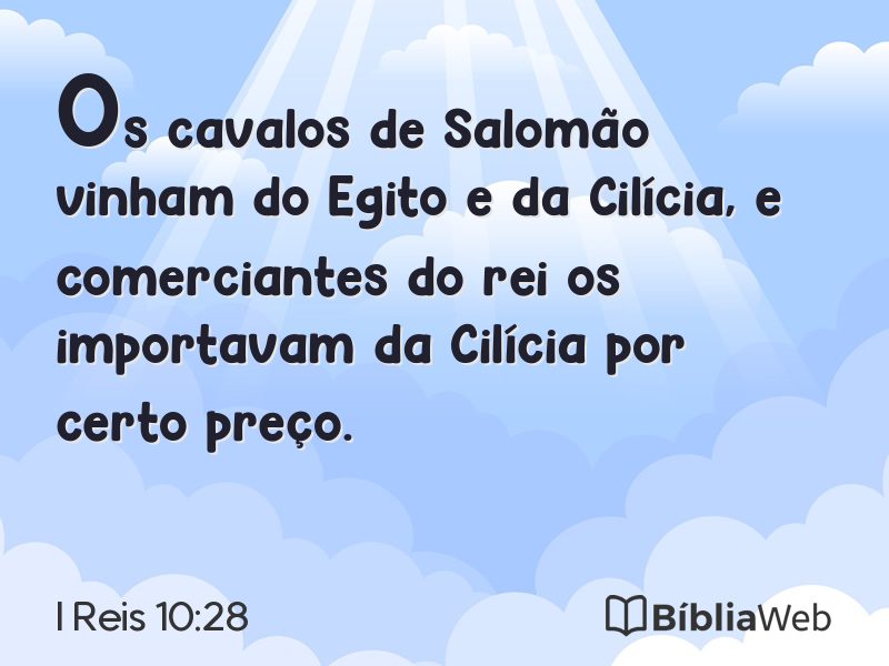 I Reis 10:28 em imagem para compartilhar