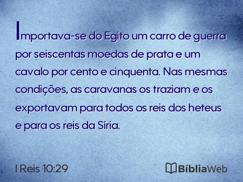 I Reis 10:29 em imagem para compartilhar