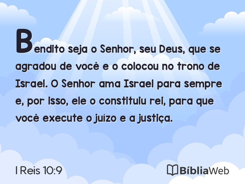 I Reis 10:9 em imagem para compartilhar
