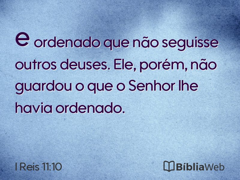I Reis 11:10 em imagem para compartilhar