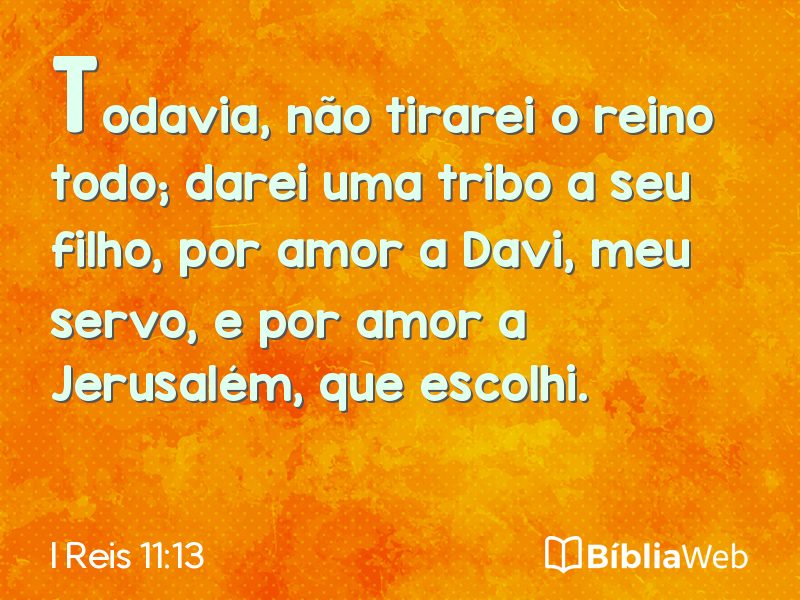 I Reis 11:13 em imagem para compartilhar