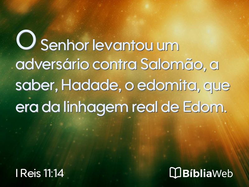 I Reis 11:14 em imagem para compartilhar