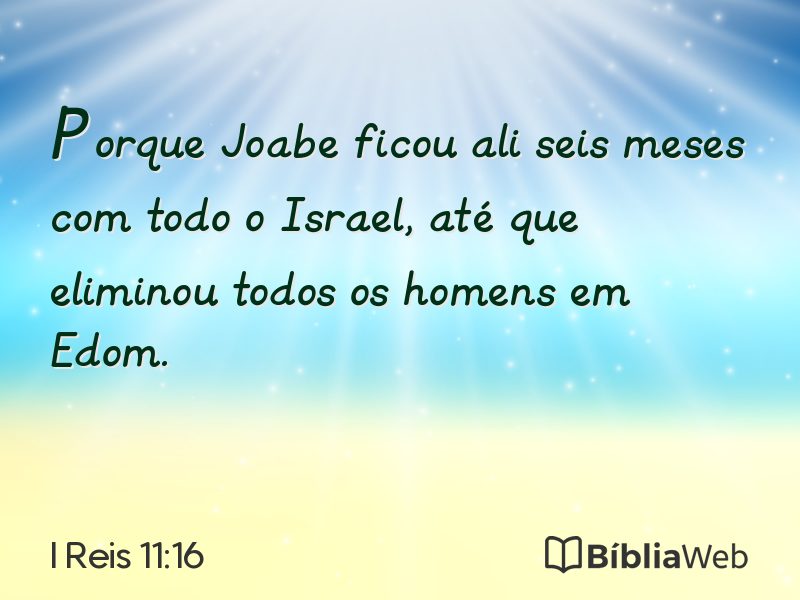 I Reis 11:16 em imagem para compartilhar