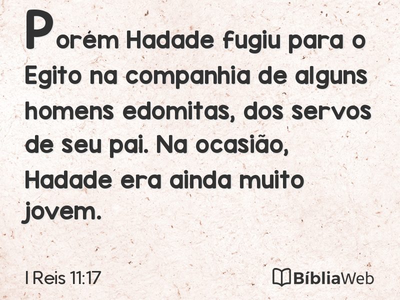 I Reis 11:17 em imagem para compartilhar