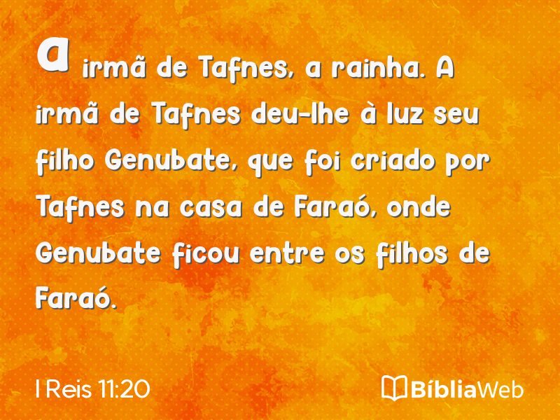 I Reis 11:20 em imagem para compartilhar