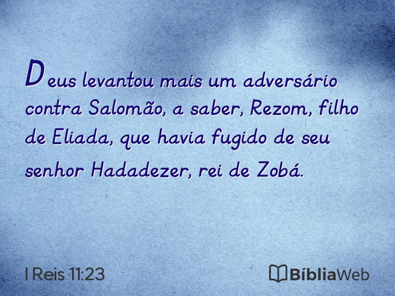 I Reis 11:23 em imagem para compartilhar