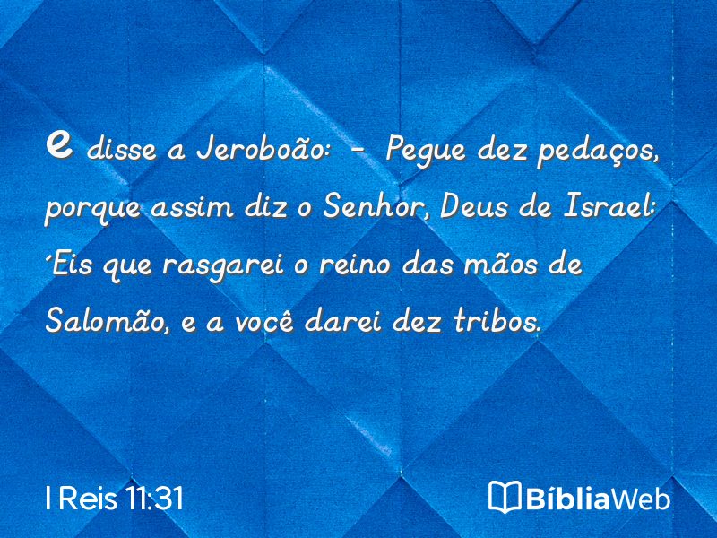 I Reis 11:31 em imagem para compartilhar