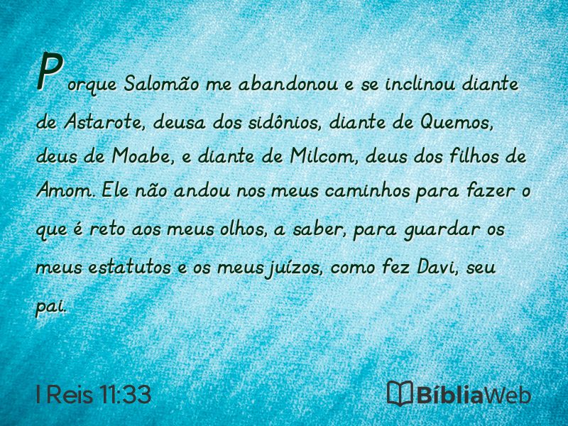I Reis 11:33 em imagem para compartilhar