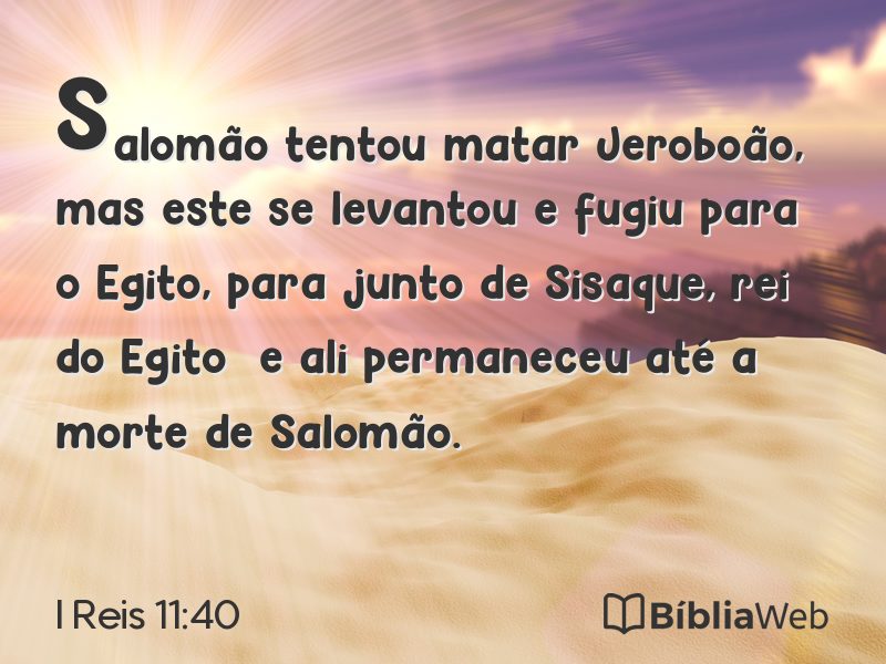 I Reis 11:40 em imagem para compartilhar
