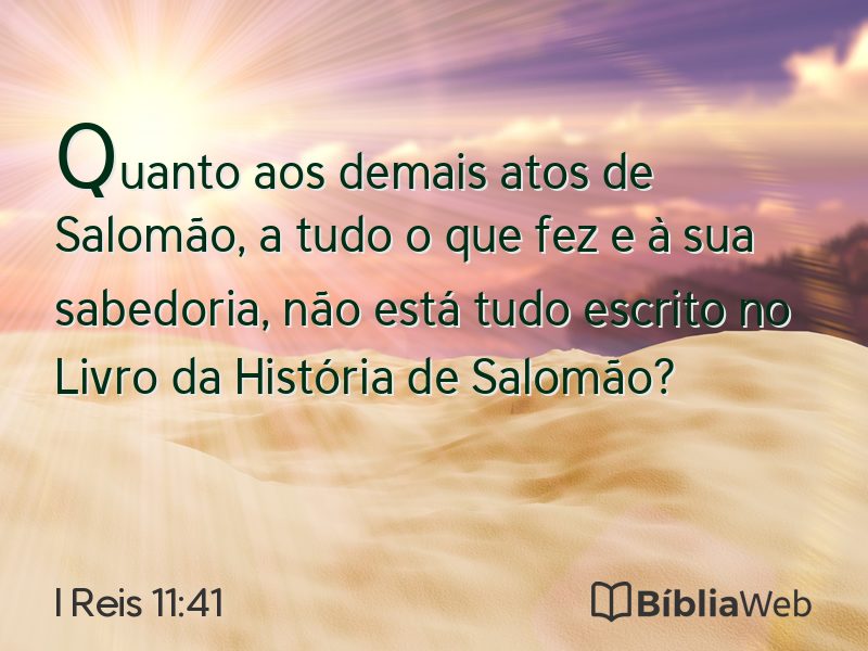 I Reis 11:41 em imagem para compartilhar