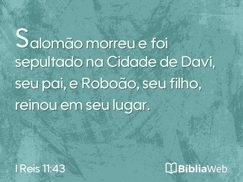 I Reis 11:43 em imagem para compartilhar