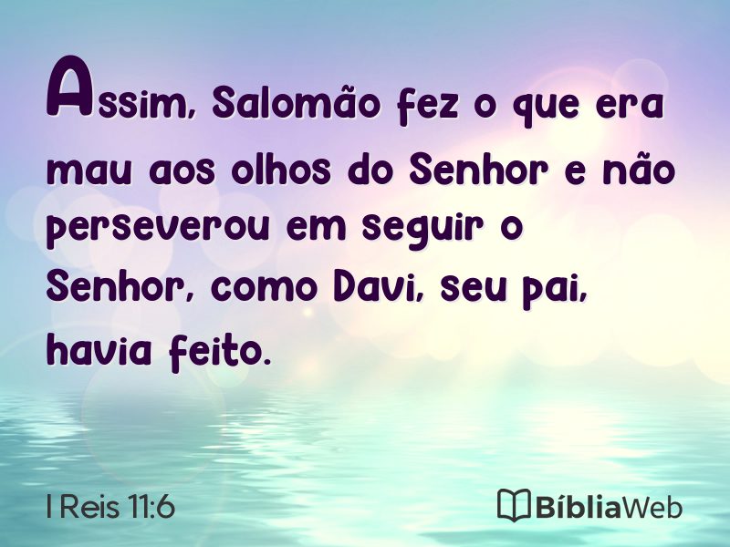 I Reis 11:6 em imagem para compartilhar