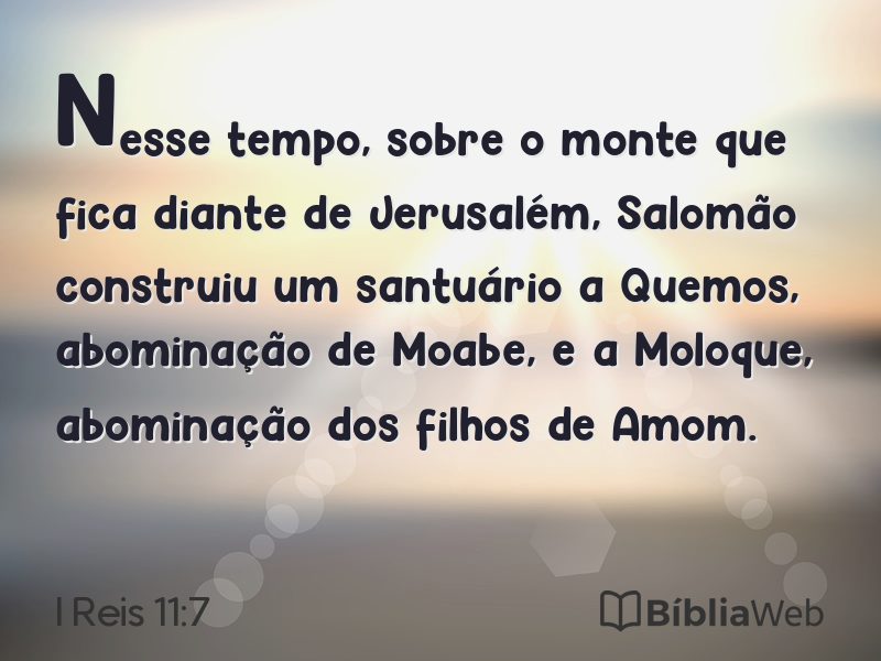 I Reis 11:7 em imagem para compartilhar