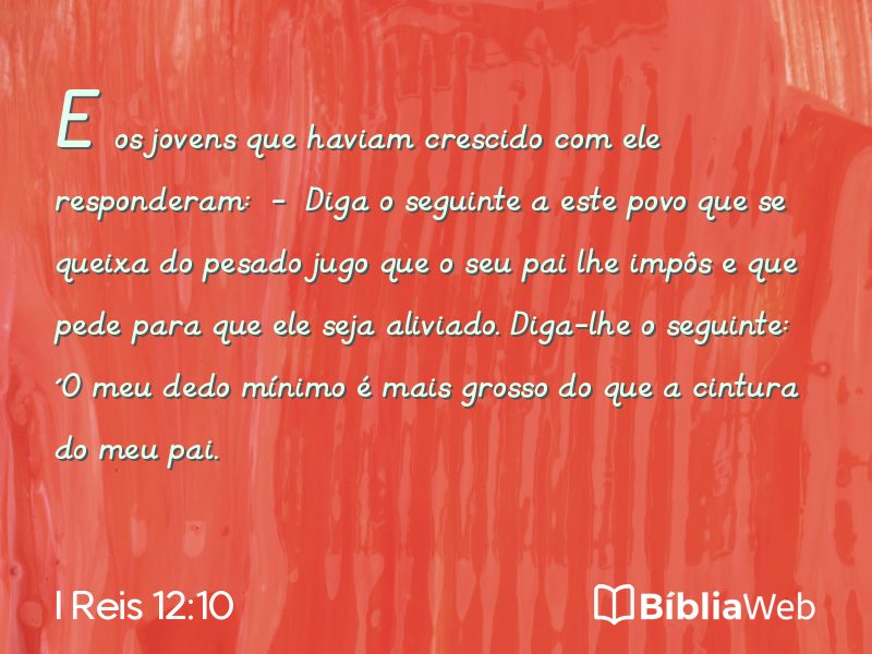 I Reis 12:10 em imagem para compartilhar