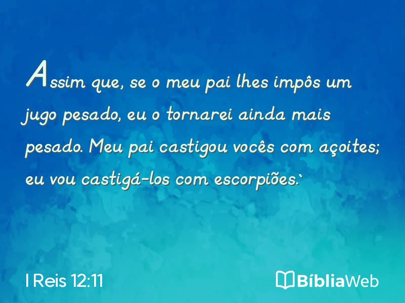 I Reis 12:11 em imagem para compartilhar