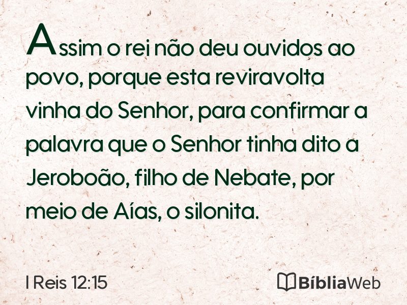 I Reis 12:15 em imagem para compartilhar