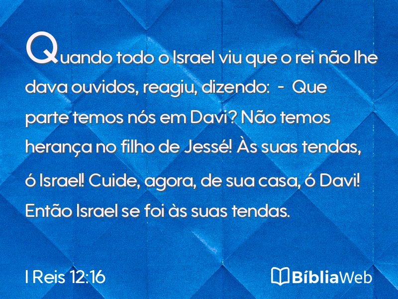 I Reis 12:16 em imagem para compartilhar