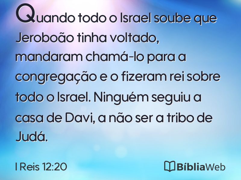 I Reis 12:20 em imagem para compartilhar