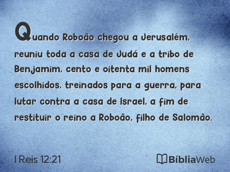 I Reis 12:21 em imagem para compartilhar