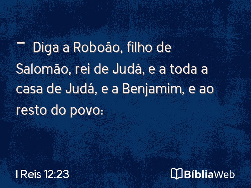 I Reis 12:23 em imagem para compartilhar