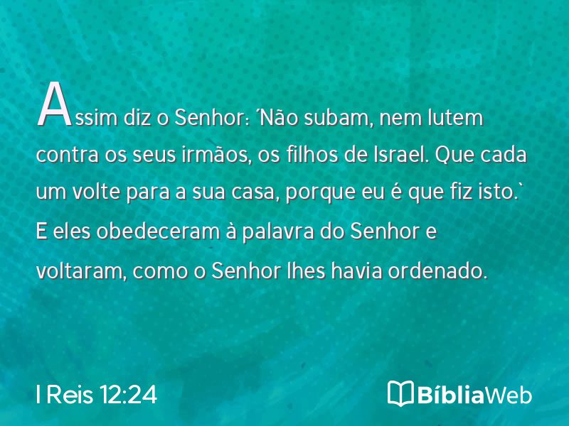 I Reis 12:24 em imagem para compartilhar
