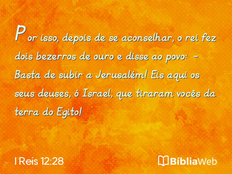I Reis 12:28 em imagem para compartilhar