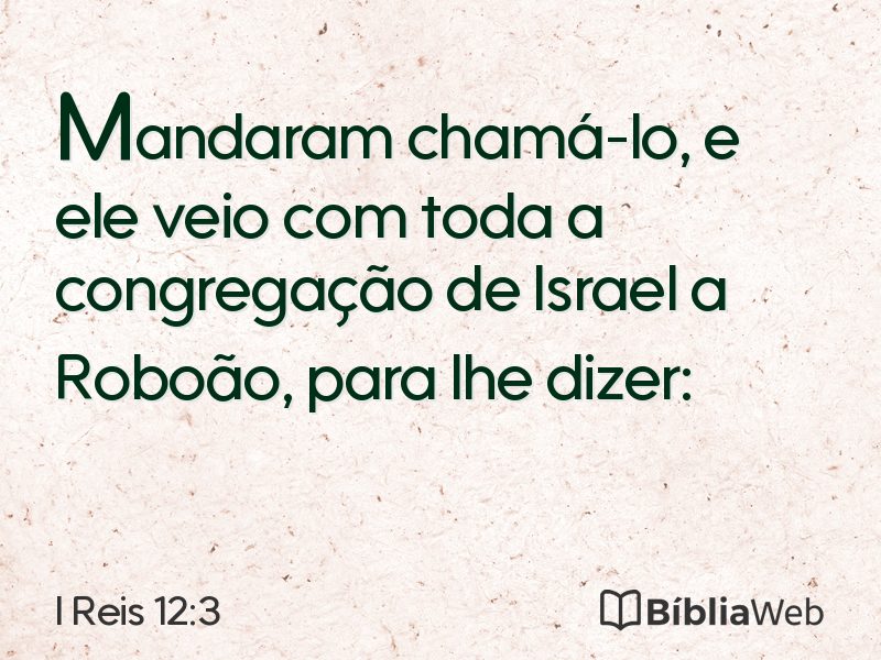I Reis 12:3 em imagem para compartilhar