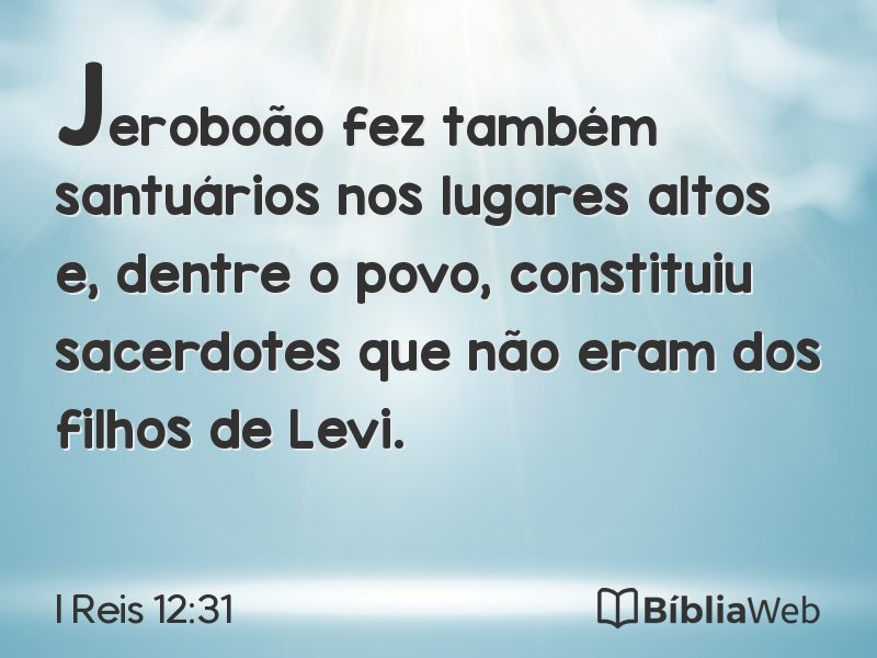I Reis 12:31 em imagem para compartilhar