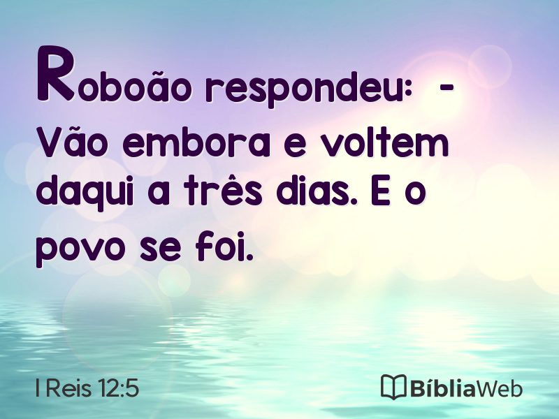 I Reis 12:5 em imagem para compartilhar