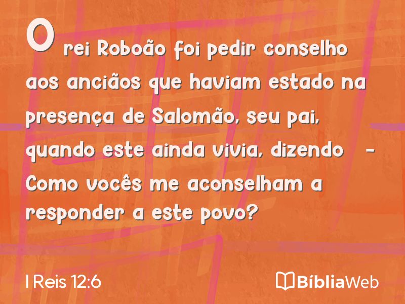 I Reis 12:6 em imagem para compartilhar