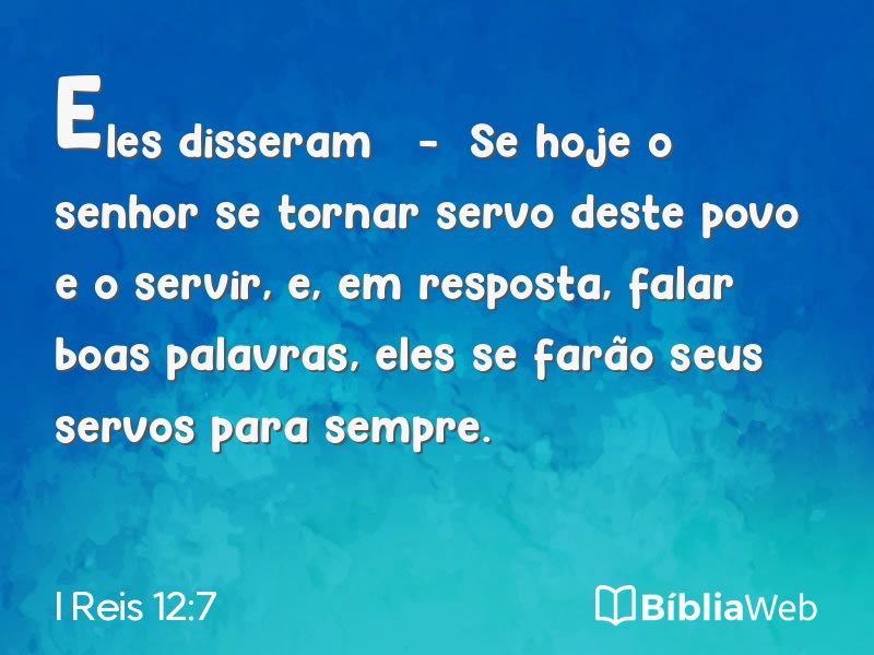 I Reis 12:7 em imagem para compartilhar
