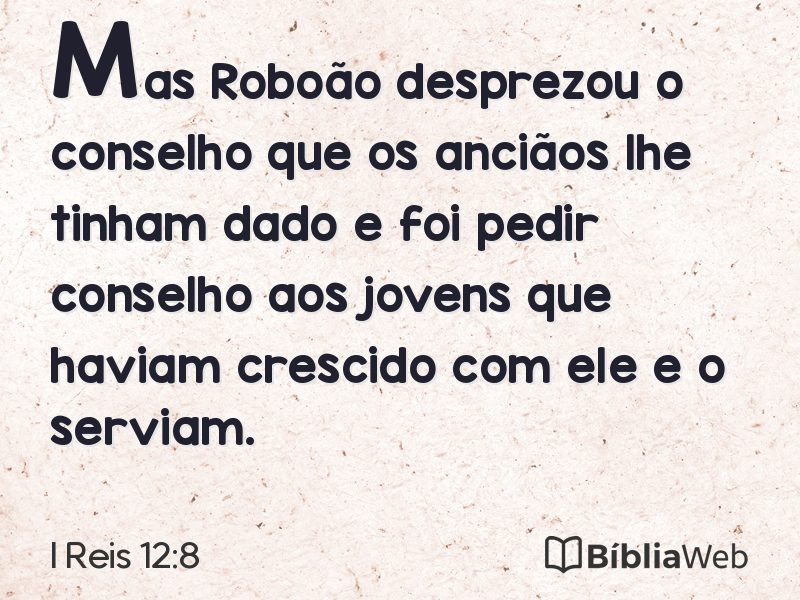 I Reis 12:8 em imagem para compartilhar
