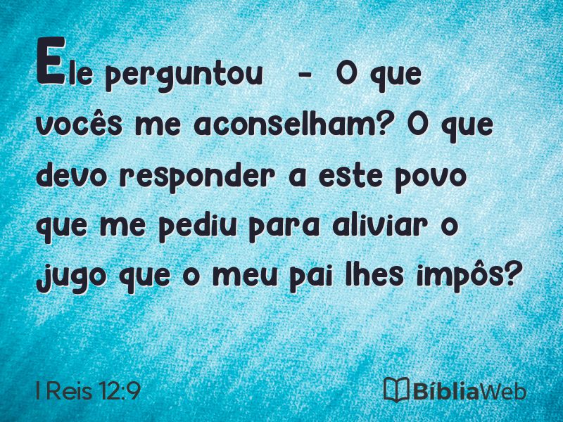 I Reis 12:9 em imagem para compartilhar